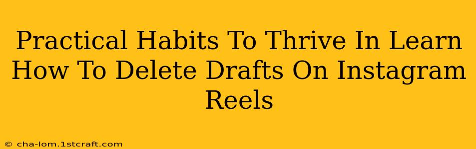 Practical Habits To Thrive In Learn How To Delete Drafts On Instagram Reels