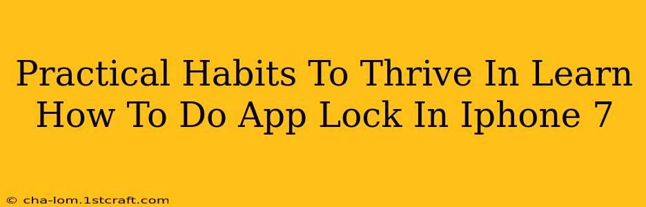 Practical Habits To Thrive In Learn How To Do App Lock In Iphone 7