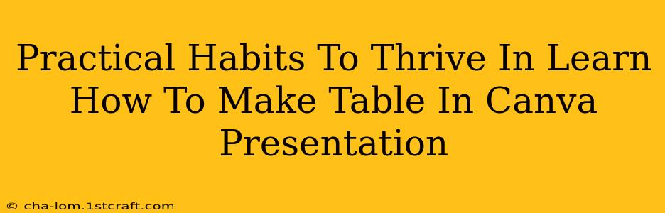 Practical Habits To Thrive In Learn How To Make Table In Canva Presentation