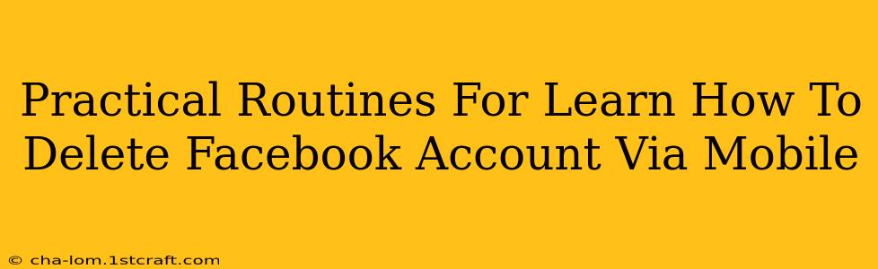 Practical Routines For Learn How To Delete Facebook Account Via Mobile