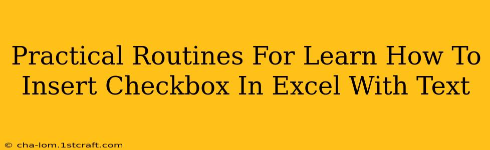 Practical Routines For Learn How To Insert Checkbox In Excel With Text
