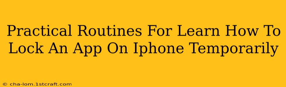 Practical Routines For Learn How To Lock An App On Iphone Temporarily