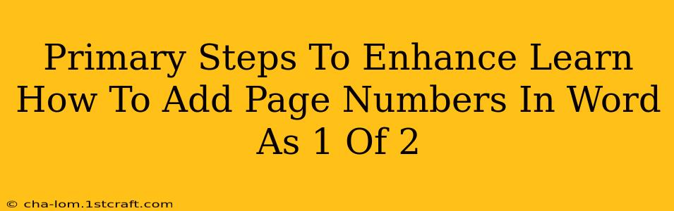 Primary Steps To Enhance Learn How To Add Page Numbers In Word As 1 Of 2