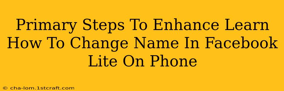 Primary Steps To Enhance Learn How To Change Name In Facebook Lite On Phone