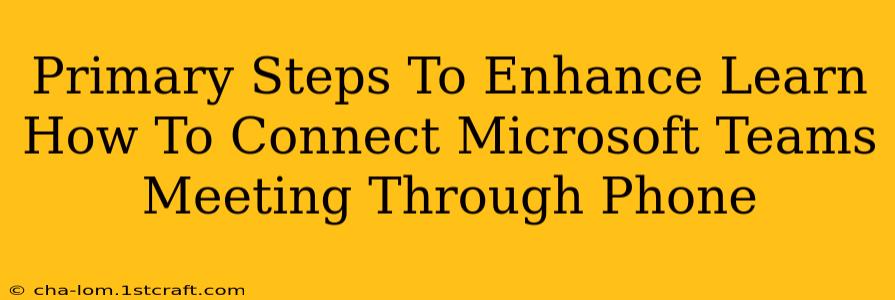 Primary Steps To Enhance Learn How To Connect Microsoft Teams Meeting Through Phone