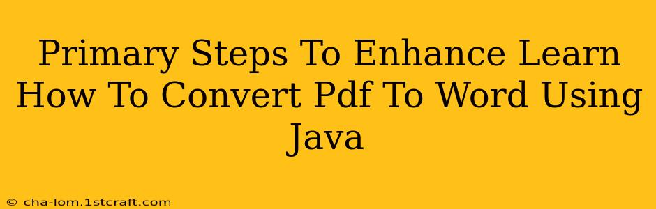 Primary Steps To Enhance Learn How To Convert Pdf To Word Using Java