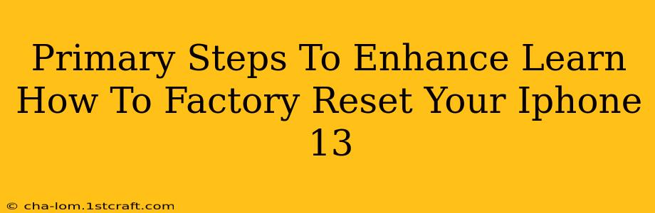 Primary Steps To Enhance Learn How To Factory Reset Your Iphone 13