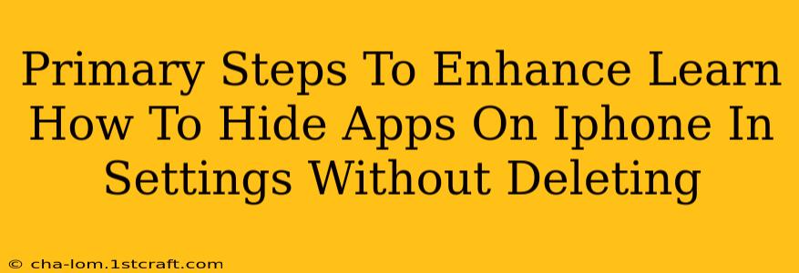 Primary Steps To Enhance Learn How To Hide Apps On Iphone In Settings Without Deleting