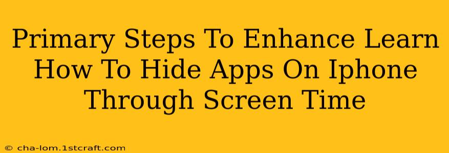 Primary Steps To Enhance Learn How To Hide Apps On Iphone Through Screen Time