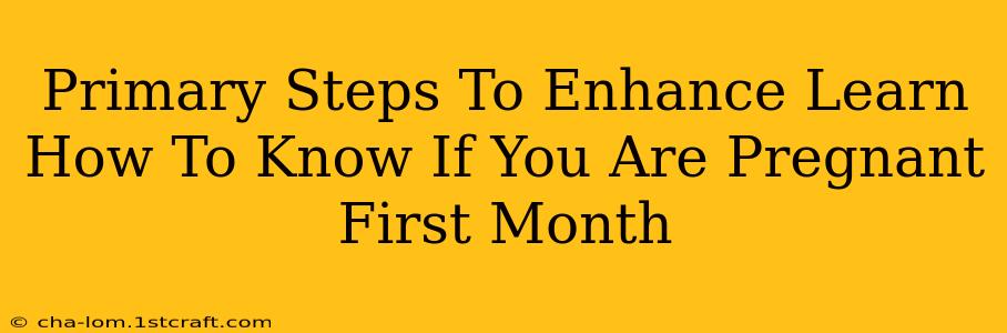 Primary Steps To Enhance Learn How To Know If You Are Pregnant First Month