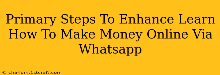 Primary Steps To Enhance Learn How To Make Money Online Via Whatsapp