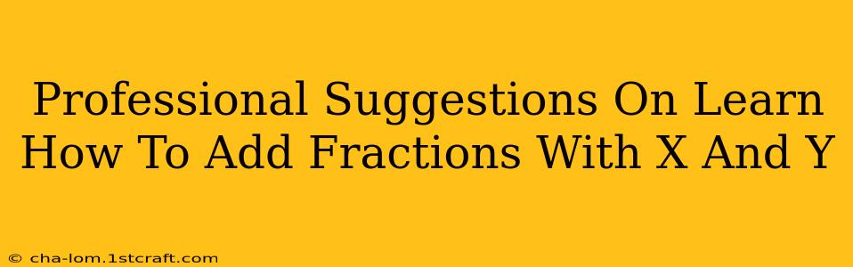 Professional Suggestions On Learn How To Add Fractions With X And Y