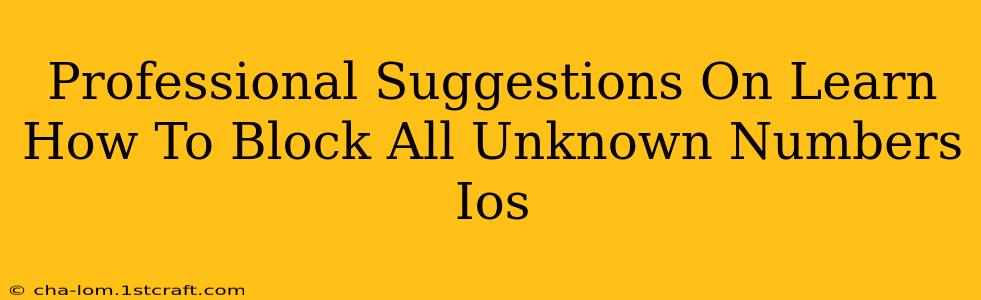 Professional Suggestions On Learn How To Block All Unknown Numbers Ios