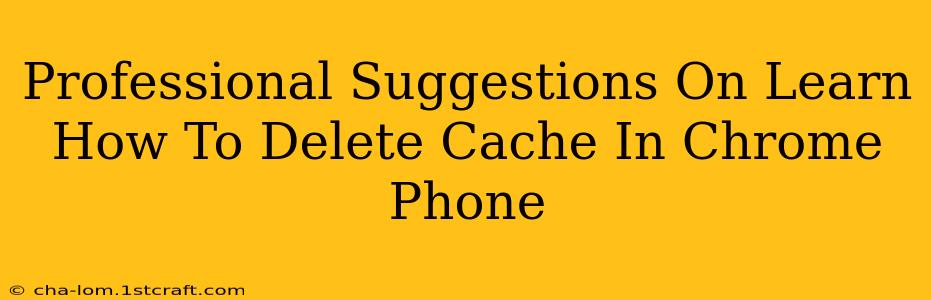 Professional Suggestions On Learn How To Delete Cache In Chrome Phone