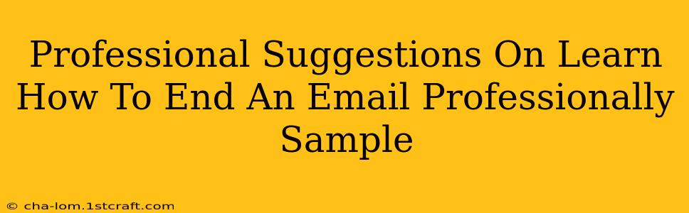 Professional Suggestions On Learn How To End An Email Professionally Sample