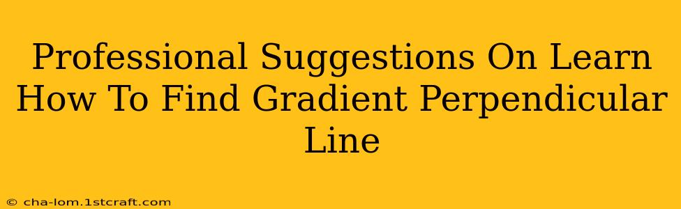 Professional Suggestions On Learn How To Find Gradient Perpendicular Line