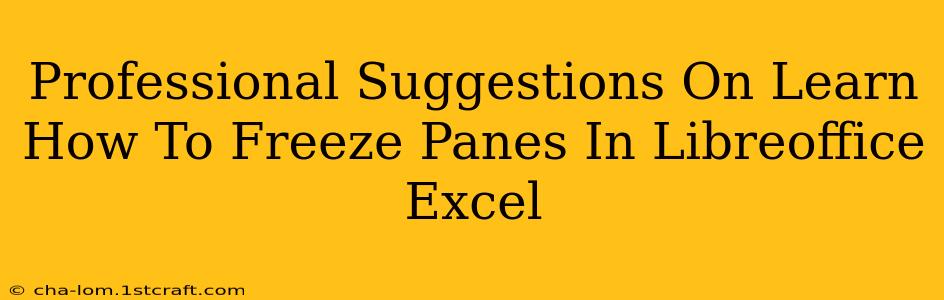 Professional Suggestions On Learn How To Freeze Panes In Libreoffice Excel