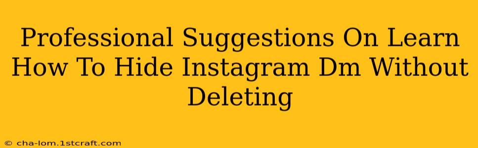 Professional Suggestions On Learn How To Hide Instagram Dm Without Deleting