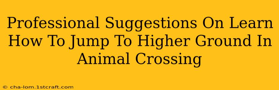 Professional Suggestions On Learn How To Jump To Higher Ground In Animal Crossing