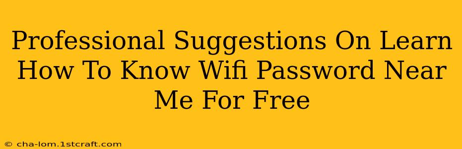 Professional Suggestions On Learn How To Know Wifi Password Near Me For Free