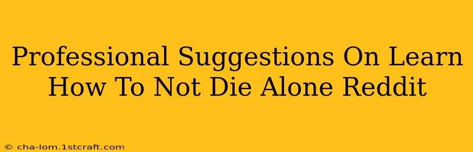 Professional Suggestions On Learn How To Not Die Alone Reddit