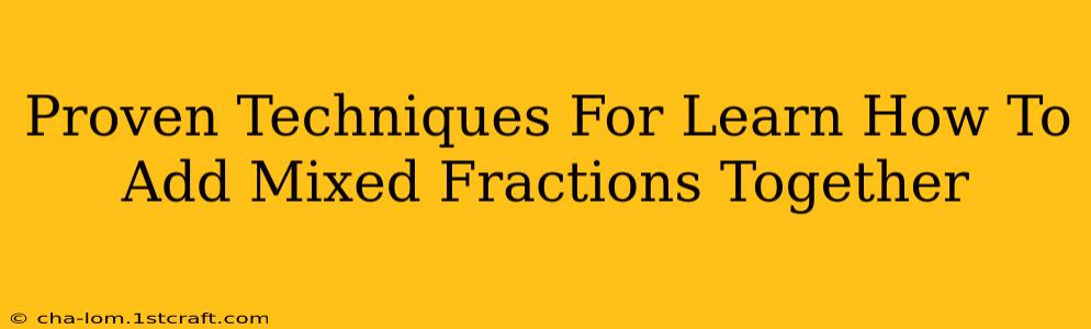 Proven Techniques For Learn How To Add Mixed Fractions Together