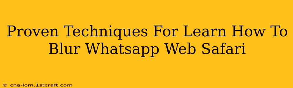 Proven Techniques For Learn How To Blur Whatsapp Web Safari