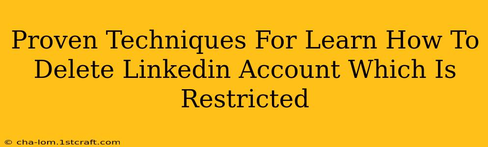 Proven Techniques For Learn How To Delete Linkedin Account Which Is Restricted