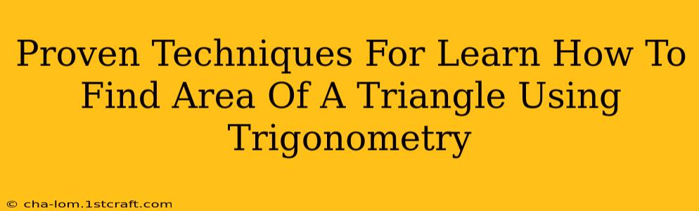 Proven Techniques For Learn How To Find Area Of A Triangle Using Trigonometry