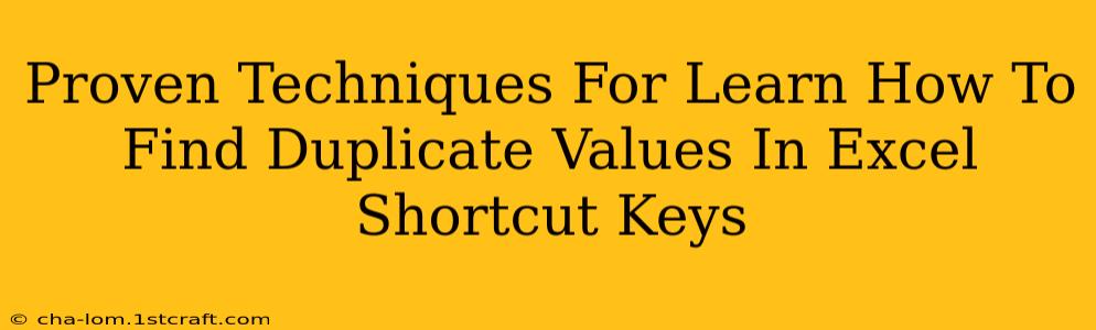 Proven Techniques For Learn How To Find Duplicate Values In Excel Shortcut Keys