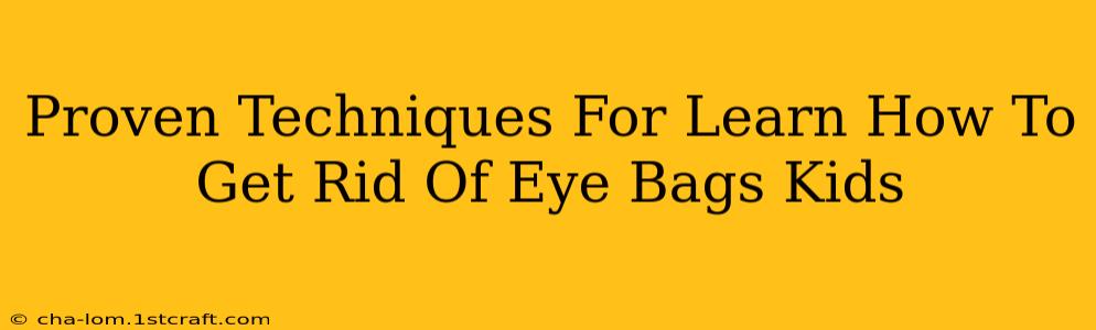 Proven Techniques For Learn How To Get Rid Of Eye Bags Kids