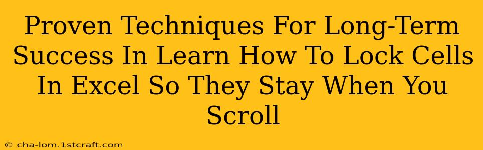 Proven Techniques For Long-Term Success In Learn How To Lock Cells In Excel So They Stay When You Scroll