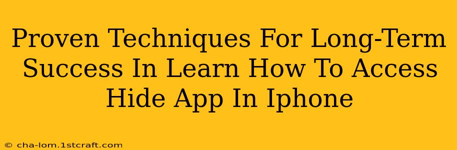 Proven Techniques For Long-Term Success In Learn How To Access Hide App In Iphone