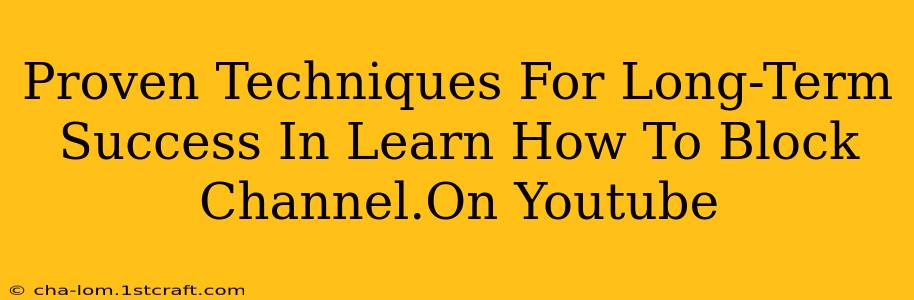 Proven Techniques For Long-Term Success In Learn How To Block Channel.On Youtube