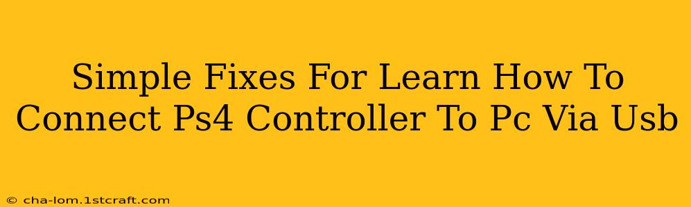 Simple Fixes For Learn How To Connect Ps4 Controller To Pc Via Usb