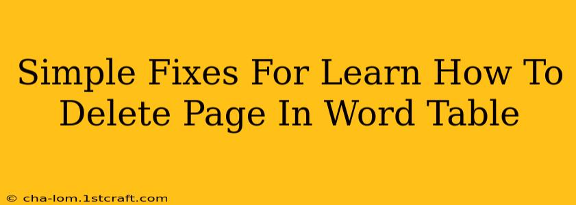 Simple Fixes For Learn How To Delete Page In Word Table