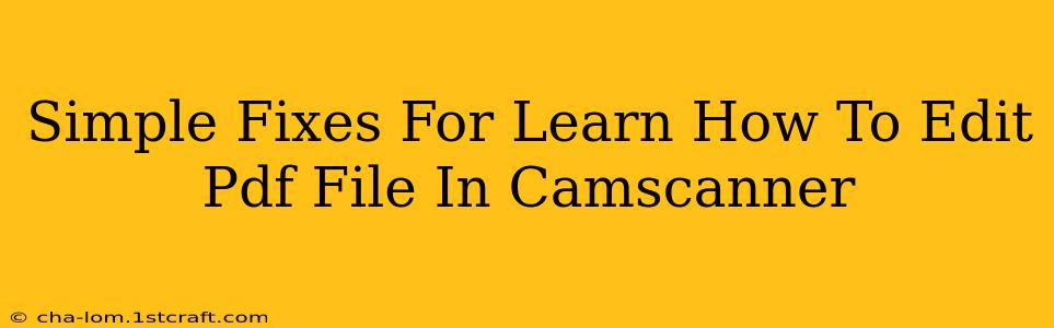 Simple Fixes For Learn How To Edit Pdf File In Camscanner