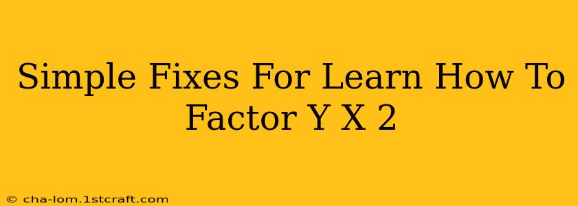 Simple Fixes For Learn How To Factor Y X 2