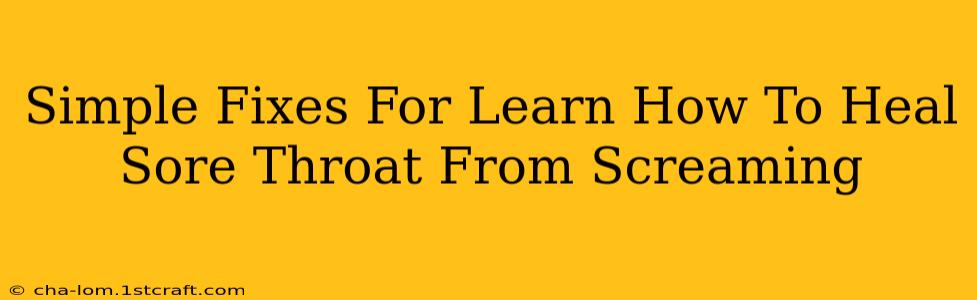 Simple Fixes For Learn How To Heal Sore Throat From Screaming