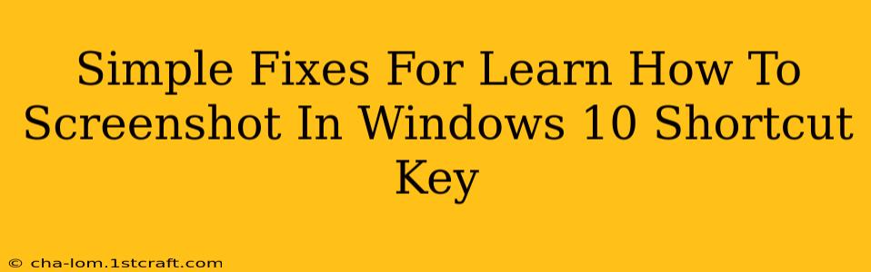 Simple Fixes For Learn How To Screenshot In Windows 10 Shortcut Key