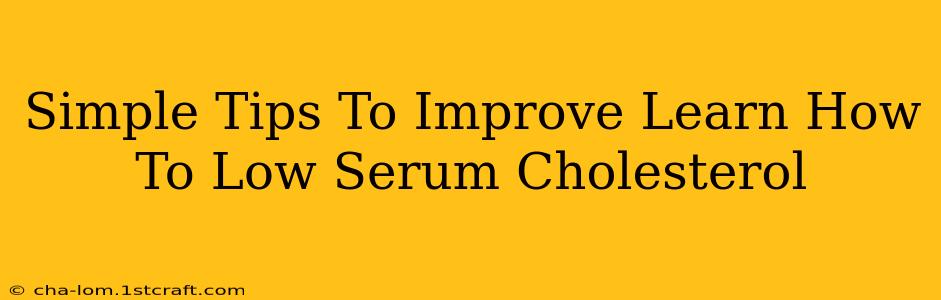 Simple Tips To Improve Learn How To Low Serum Cholesterol