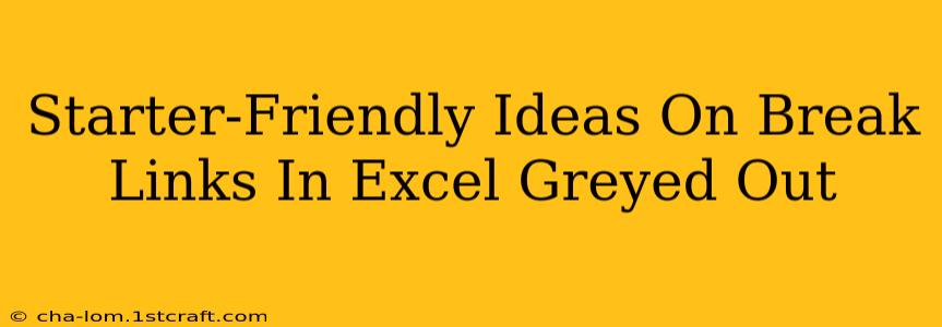 Starter-Friendly Ideas On Break Links In Excel Greyed Out