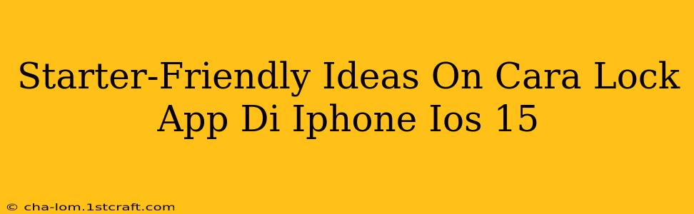 Starter-Friendly Ideas On Cara Lock App Di Iphone Ios 15