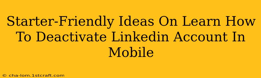 Starter-Friendly Ideas On Learn How To Deactivate Linkedin Account In Mobile