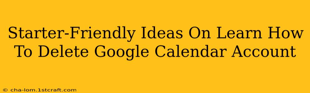 Starter-Friendly Ideas On Learn How To Delete Google Calendar Account