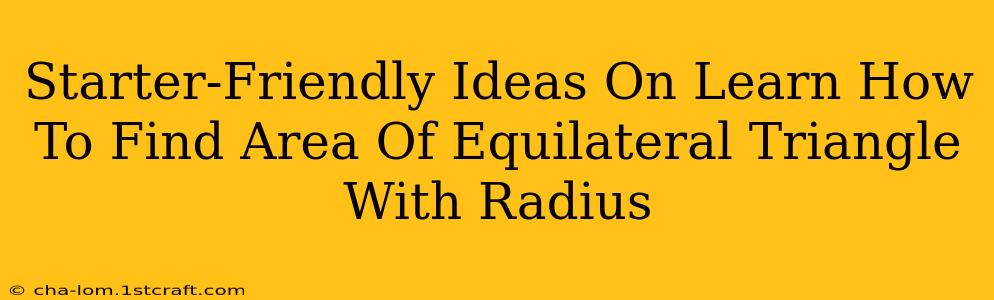 Starter-Friendly Ideas On Learn How To Find Area Of Equilateral Triangle With Radius