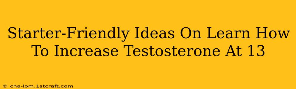 Starter-Friendly Ideas On Learn How To Increase Testosterone At 13