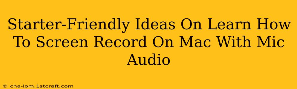 Starter-Friendly Ideas On Learn How To Screen Record On Mac With Mic Audio