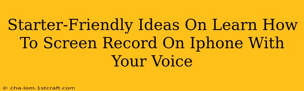 Starter-Friendly Ideas On Learn How To Screen Record On Iphone With Your Voice