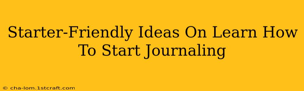 Starter-Friendly Ideas On Learn How To Start Journaling